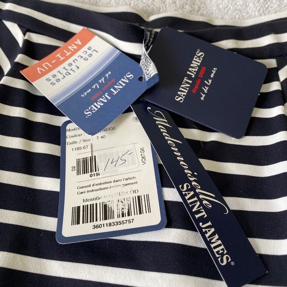 SAINT JAMES France ~ 8-US 40-FR ~ Navy Blue and White Striped Skirt - Picture 3 of 5
